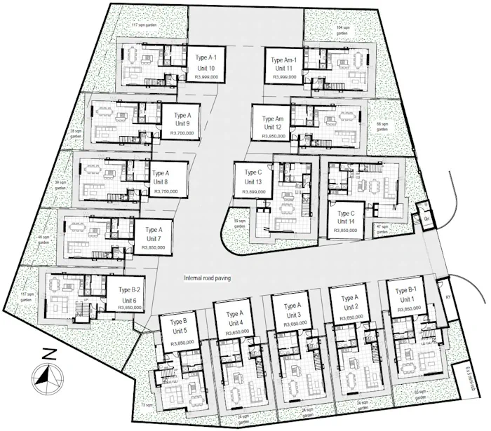 Villa types and site plan