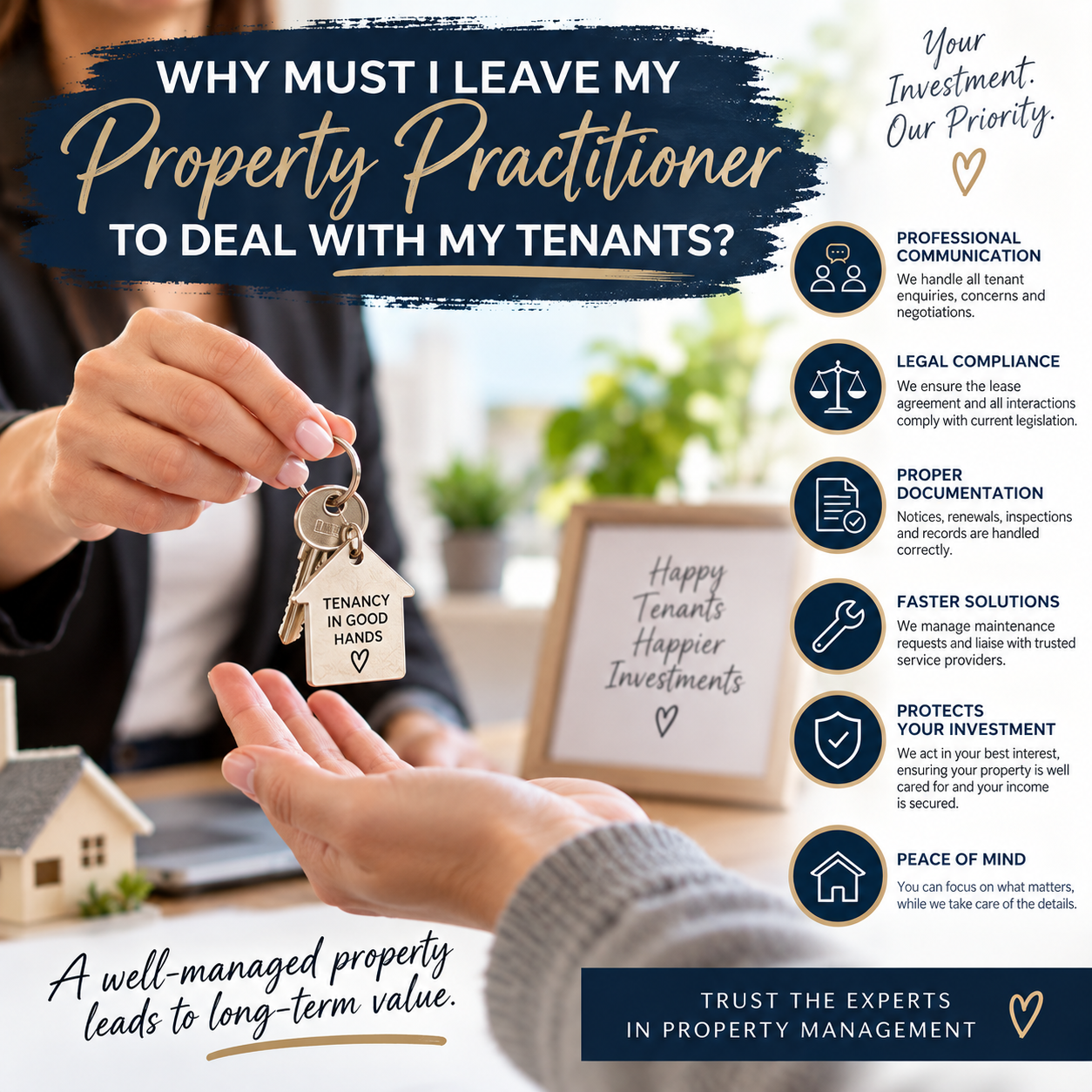 Why must I use a Property Practioner to deal with my tenants?